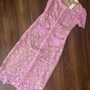 Rose Color lace Dress